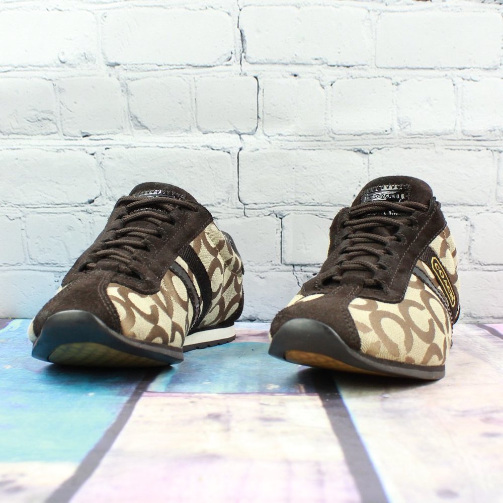 Coach Kathleen Brown Jacquard Sneakers Size 8.5 - Picture 2 of 9